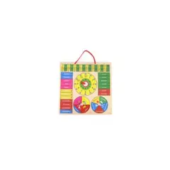 GENERICO - Reloj Calendario Juguete Madera