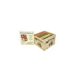 GENERICO - Cubo 48 Piezas Madera Letras Números