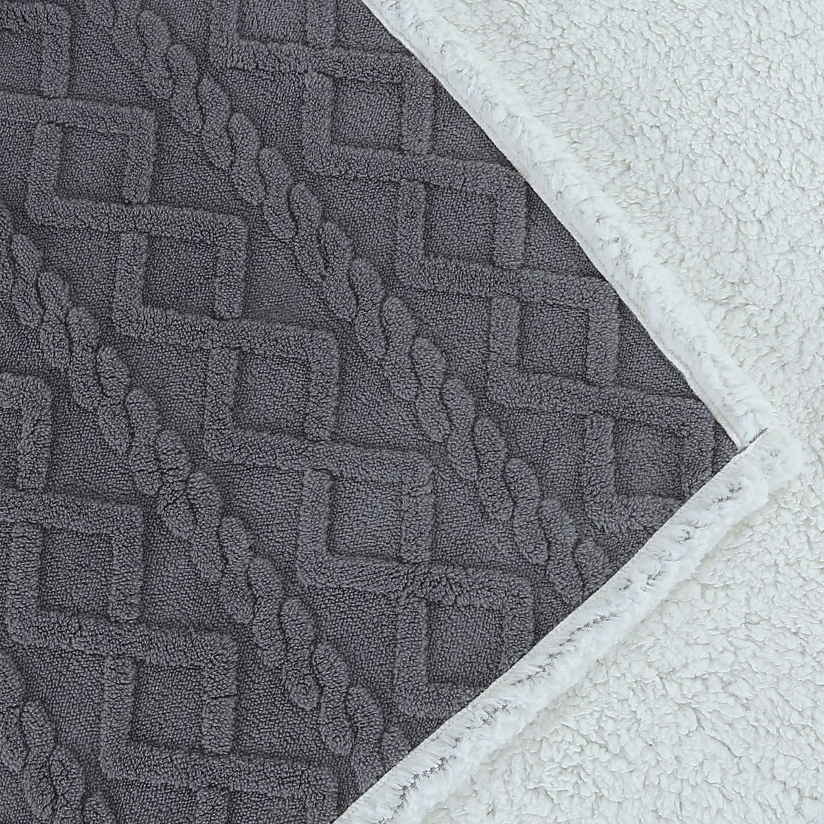 ANDES - FRAZADA ANDES JACQUARD SHERPA GRIS 2 PLAZA