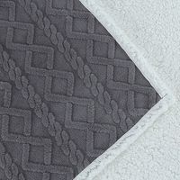 FRAZADA JACQUARD SHERPA GRIS 2 PLAZA