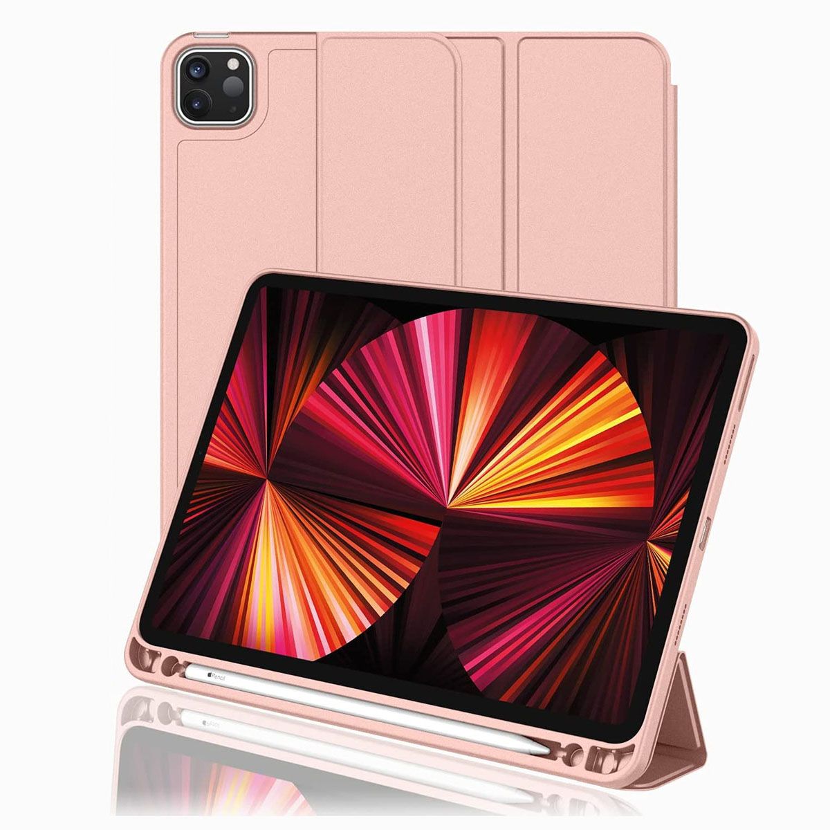 JOIGO - Funda Smart Cover Para iPad 12.9(Pro) Con Ranura Lapiz Gold Rose