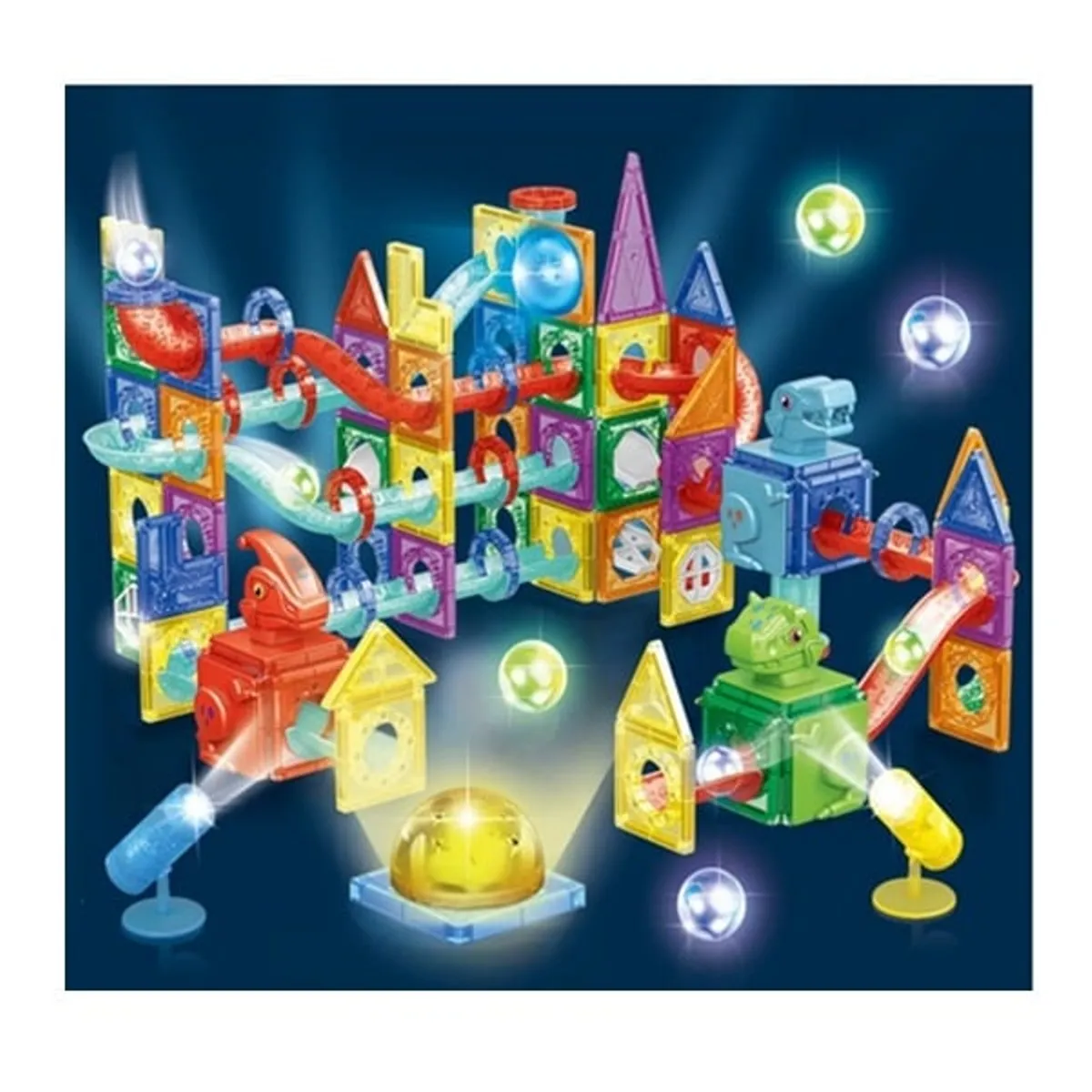 GENERICO - Bloques De Construcción Magnéticos Luminoso 123 Pcs Iman