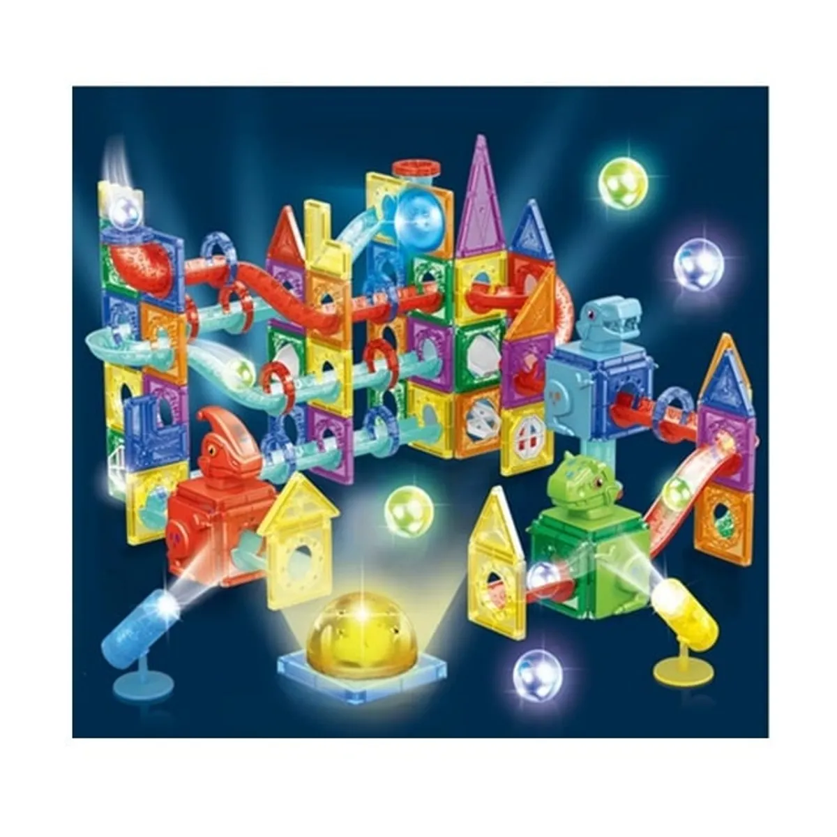 GENERICO - Bloques De Construcción Magnéticos Luminoso 123 Pcs Iman