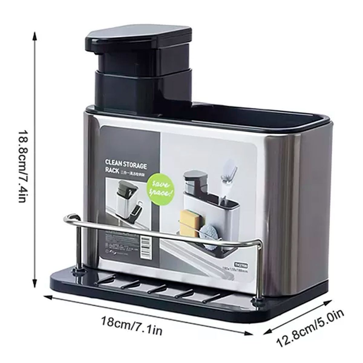 IRM - Dispensador De Lavalozas Jabón Porta Esponja Organizador