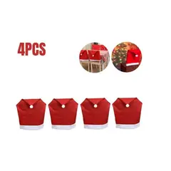 GENERICO - PACK X 4 COBERTOR FUNDA DE SILLAS DE NAVIDAD.