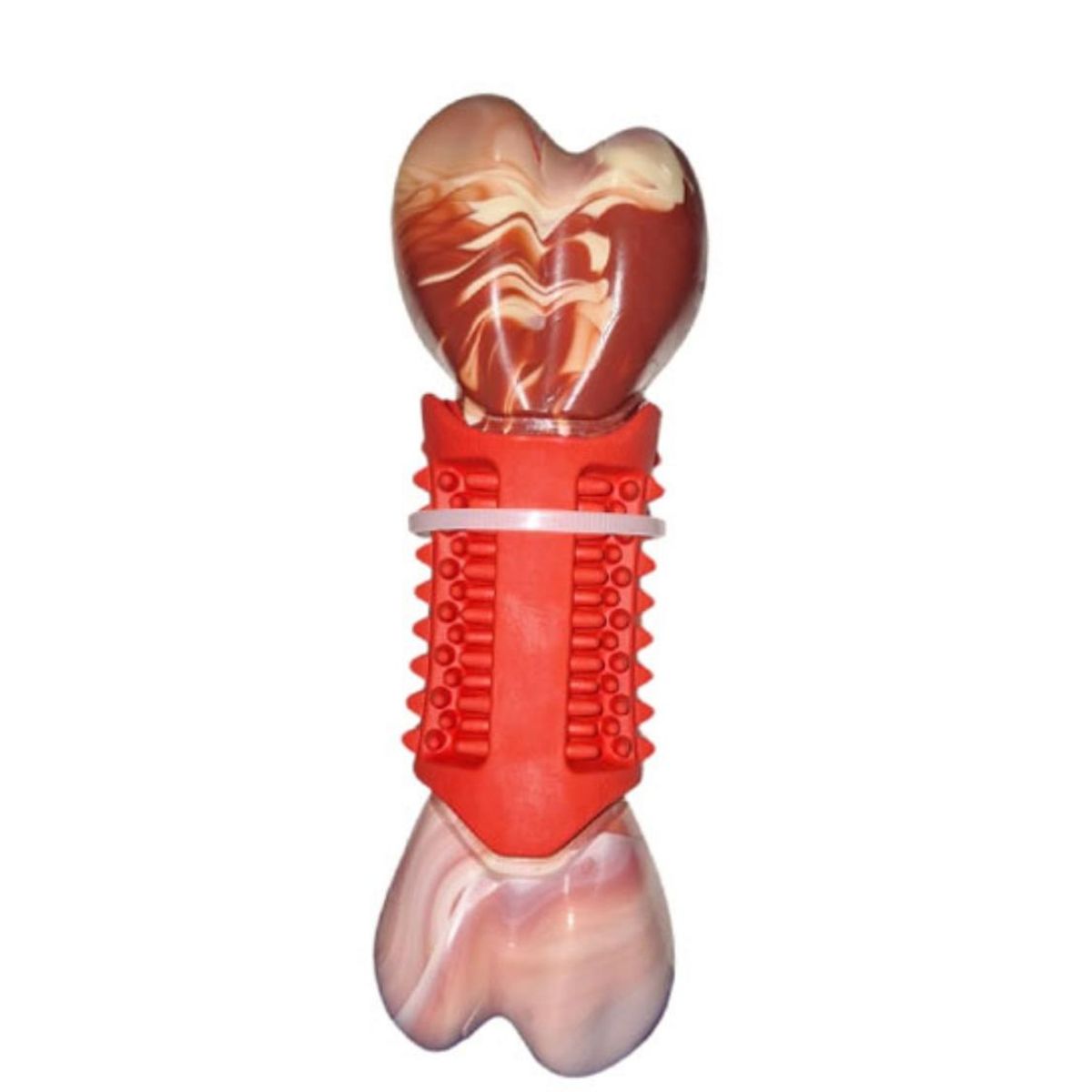 GENERICO - Hueso Juguete de Nylon con caucho para perros 19cm