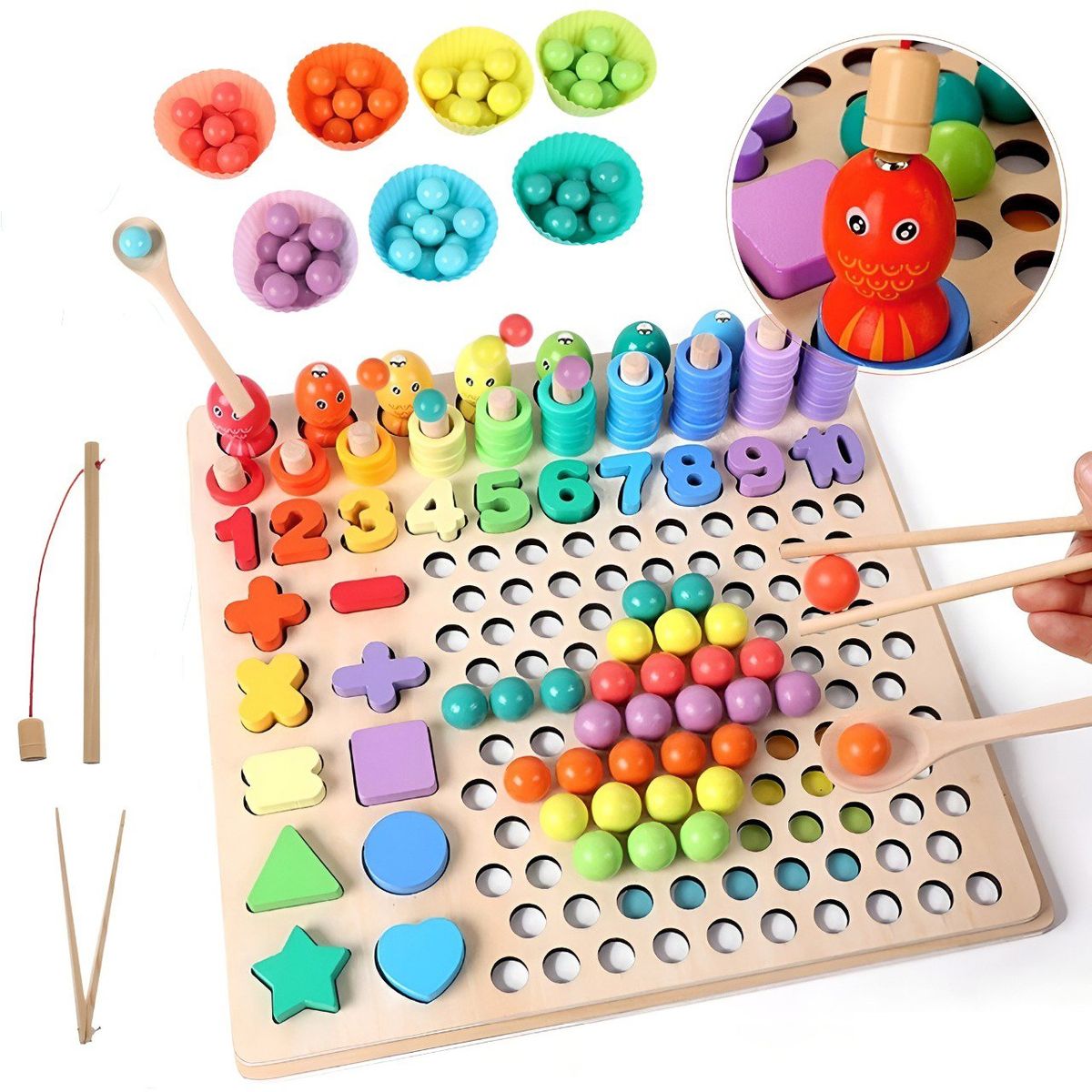 GENERICO - Juguete Educativo De Aprendizaje Temprano 13 En 1 De Madera