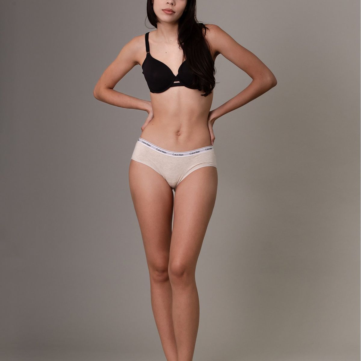 CALVIN KLEIN - Calzón Hipster Modern Logo Beige Calvin Klein