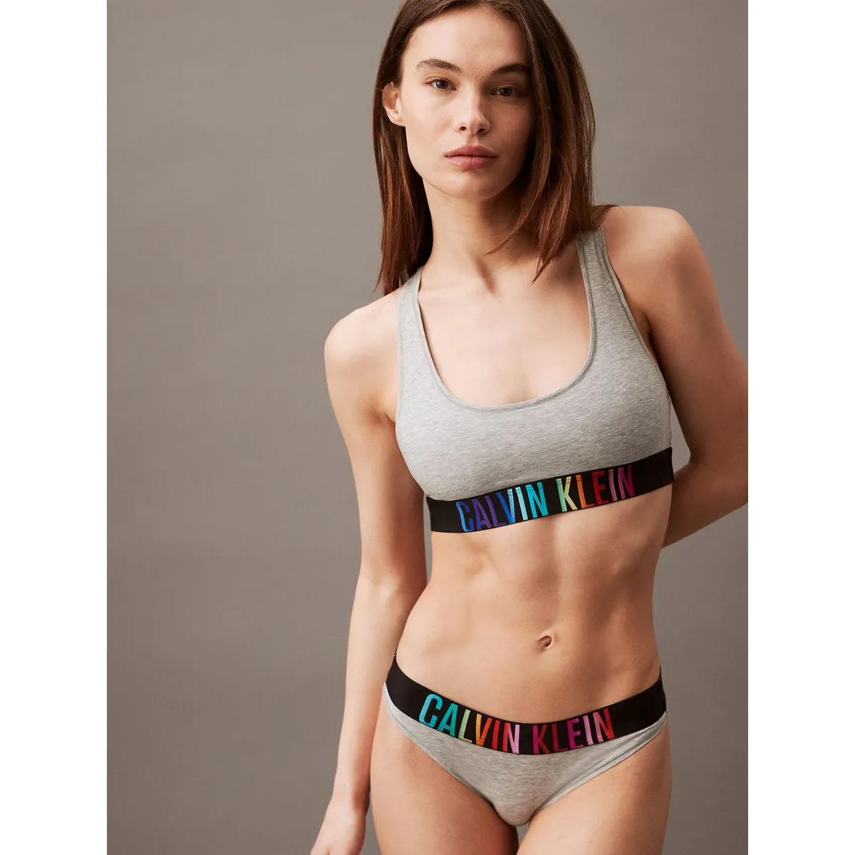 CALVIN KLEIN - Bralette Intense Power Pride Cotton Gris Calvin Klein
