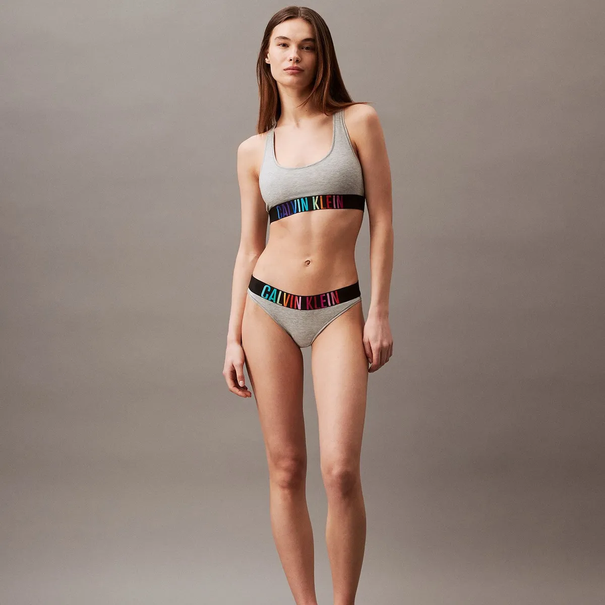 CALVIN KLEIN - Bralette Intense Power Pride Cotton Gris Calvin Klein