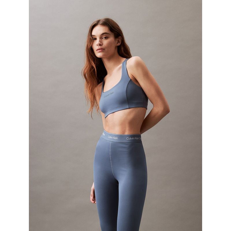 CALVIN KLEIN - Bralette Deportivo Mediano Impacto Azul Calvin Klein