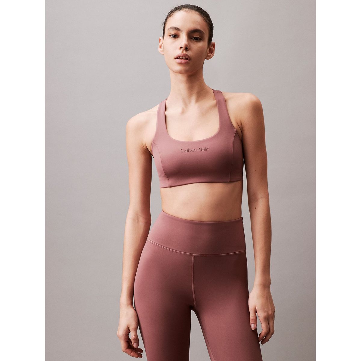 CALVIN KLEIN - Bralette Deportivo Mediano Impacto Rosa Calvin Klein