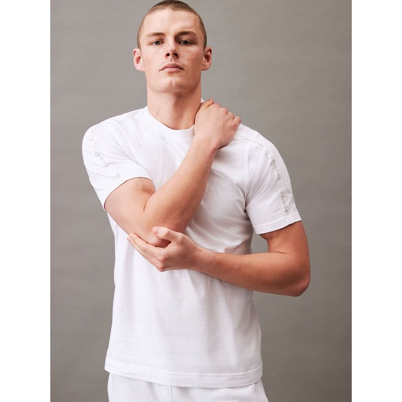 CALVIN KLEIN - Polera Logo Tape Blanco Calvin Klein