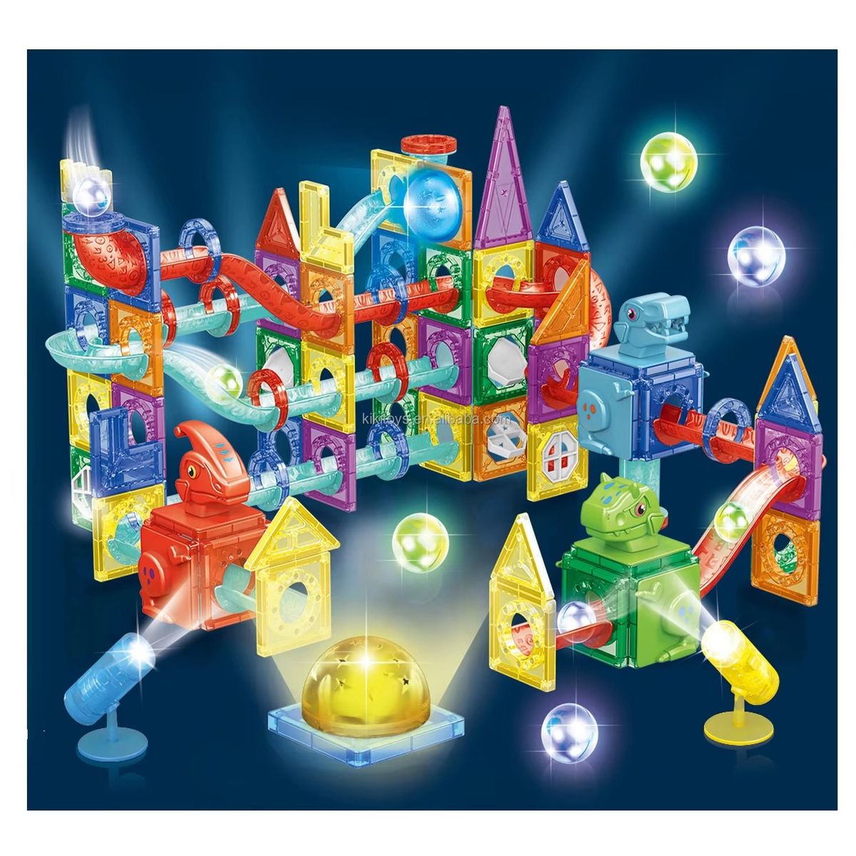 GENERICO - Bloques De Construcción Magnéticos Luminoso 178 Pcs Iman