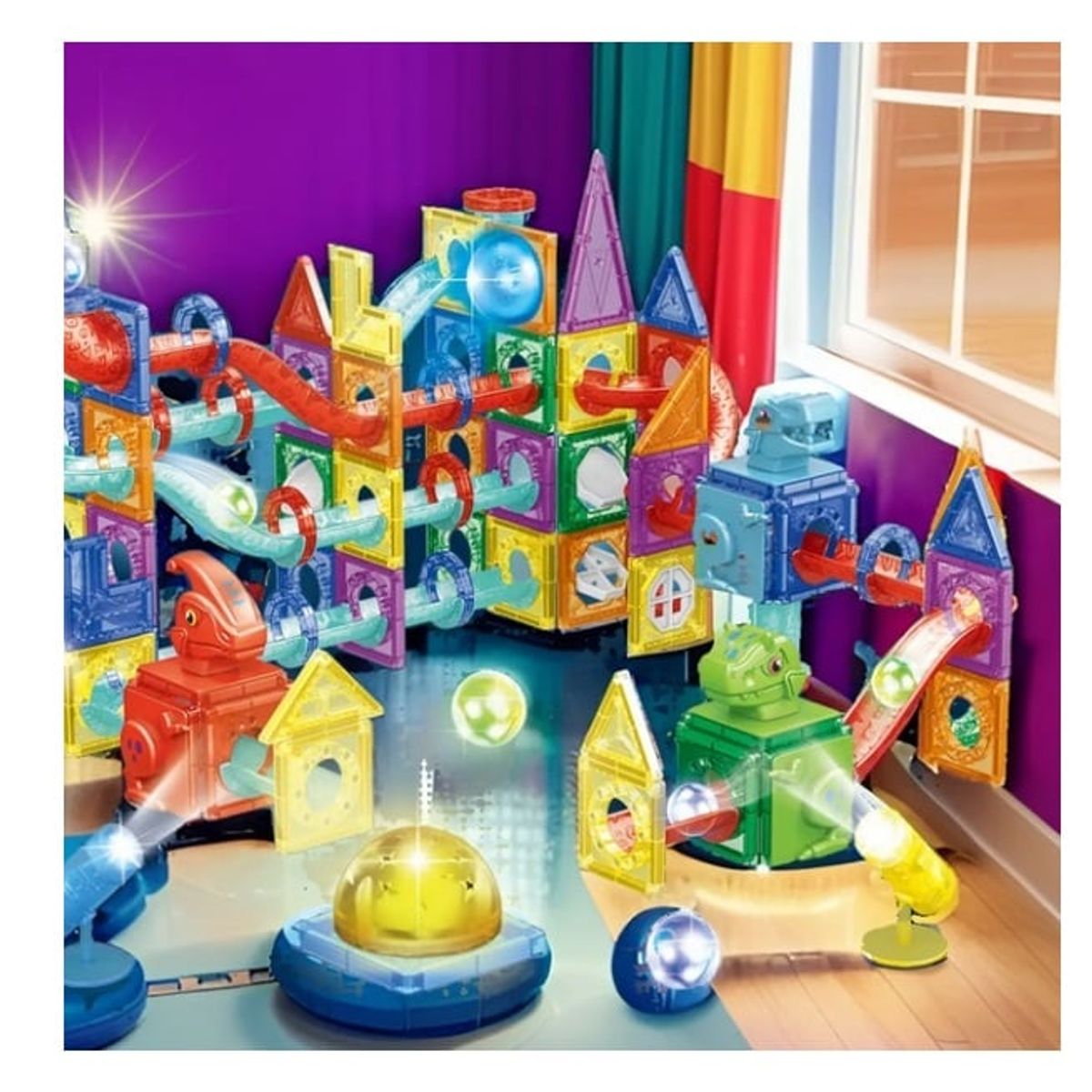 GENERICO - Bloques De Construcción Magnéticos Luminoso 178 Pcs Iman