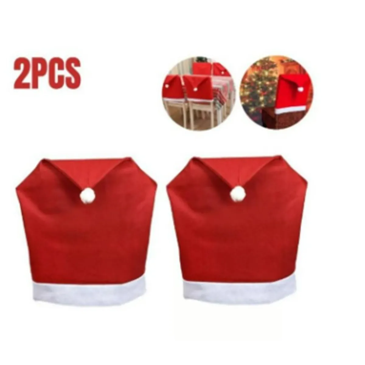 GENERICO - PACK X 2 COBERTOR FUNDA DE SILLAS DE NAVIDAD
