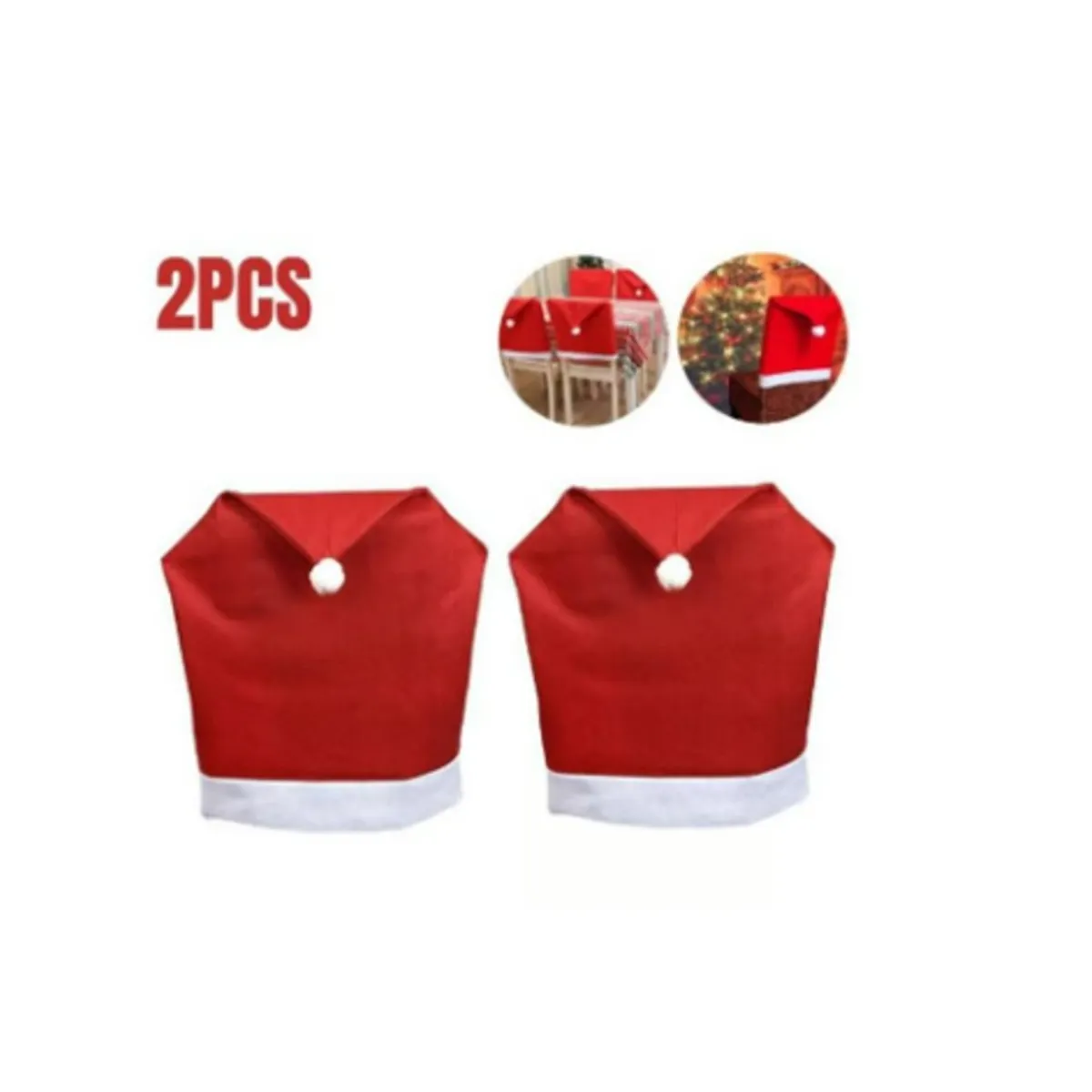 GENERICO - PACK X 2 COBERTOR FUNDA DE SILLAS DE NAVIDAD