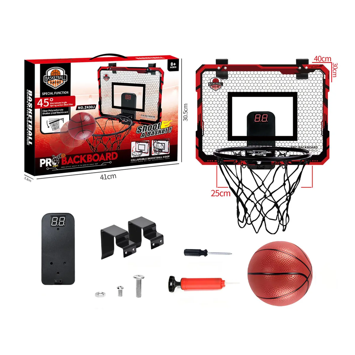 ATURE - Juego Mini Basketball Cesta Canasta De Pared Con Marcador