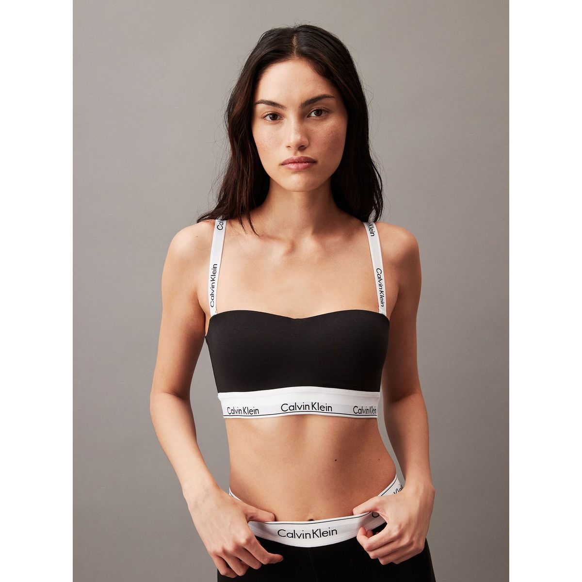 CALVIN KLEIN - Bralette Strapless Modern Cotton Negro Calvin Klein