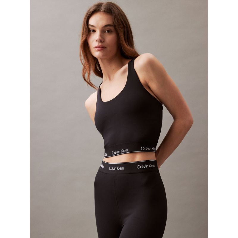 CALVIN KLEIN - Polera Cropped CK Sport Negro Calvin Klein