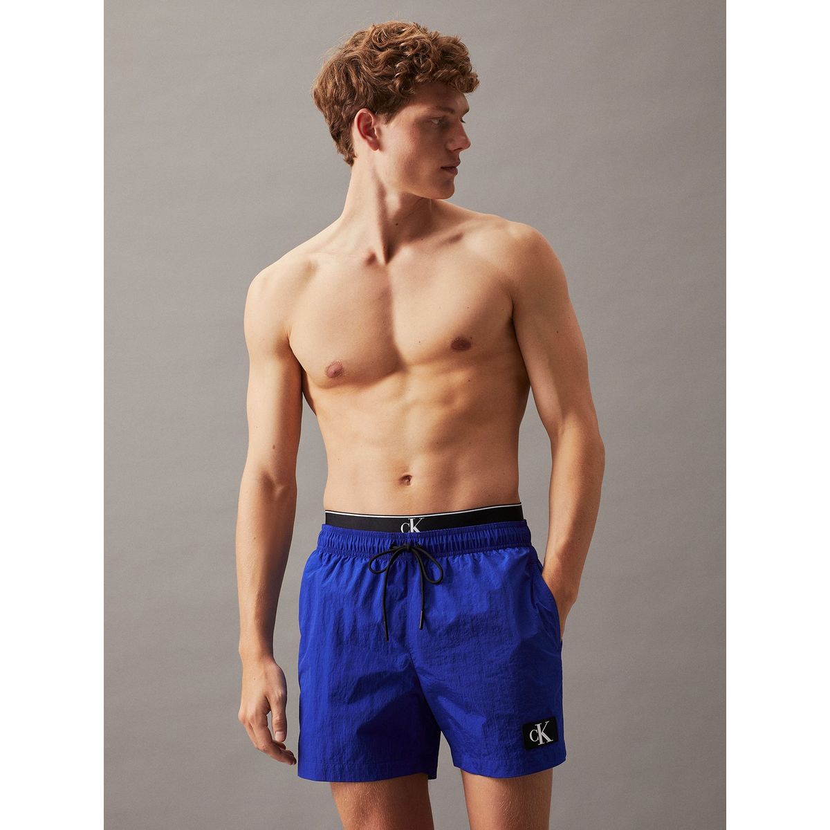 CALVIN KLEIN - Traje de Baño CK Monogram Azul Calvin Klein