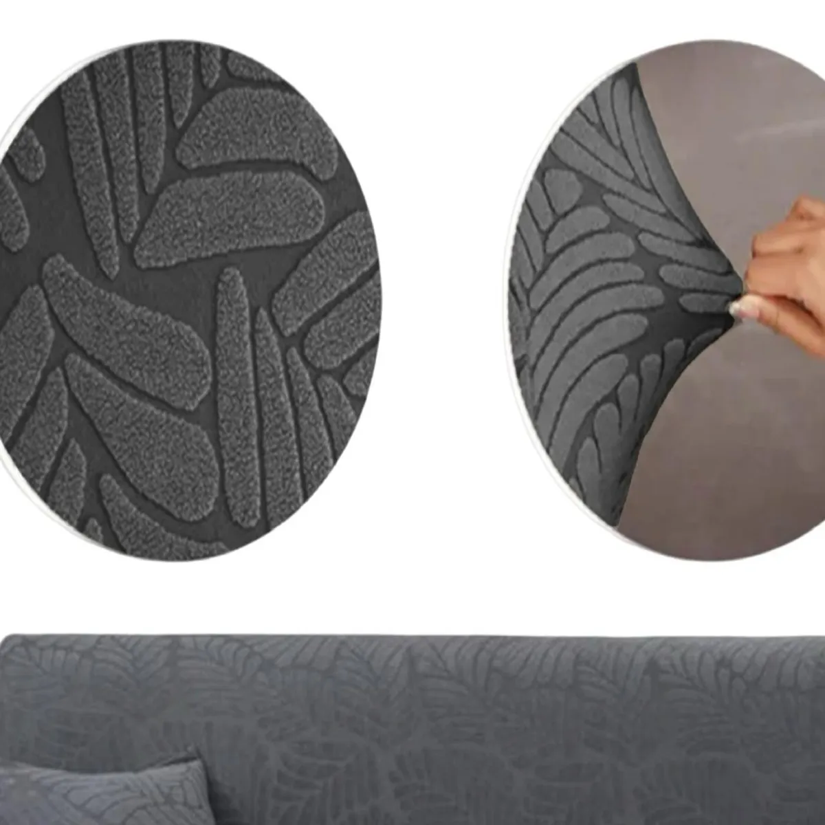 GENERICO - Funda Sofá 3 Cuerpos Texturizada Ajustable gris