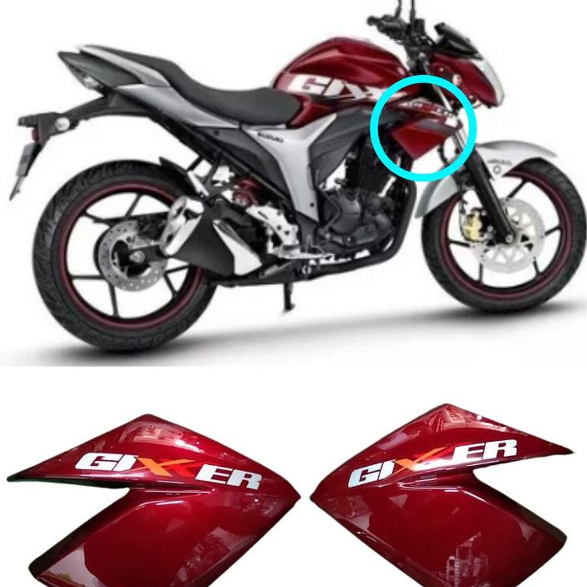GENERICO - GUIA DE AIRE GIXXER 150 - Rojo