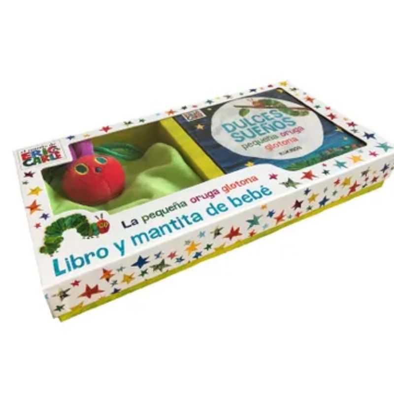 KOKINOS - Dulces sueños pequeña oruga glotona (Libro y mantita del bebé)
