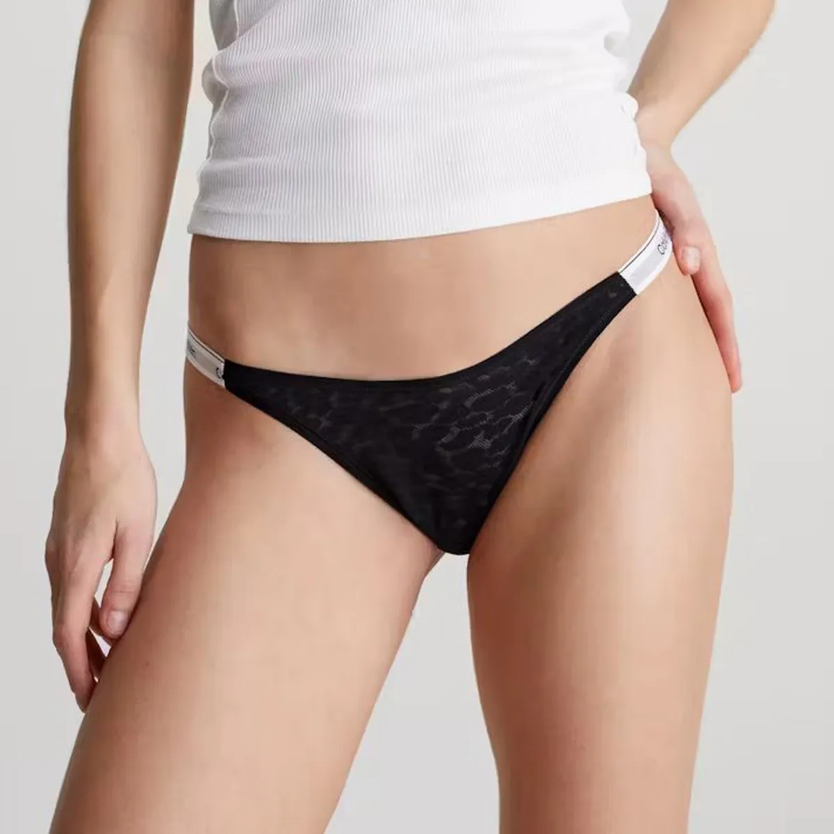 CALVIN KLEIN - Colaless Modern Logo Lace Negro Calvin Klein