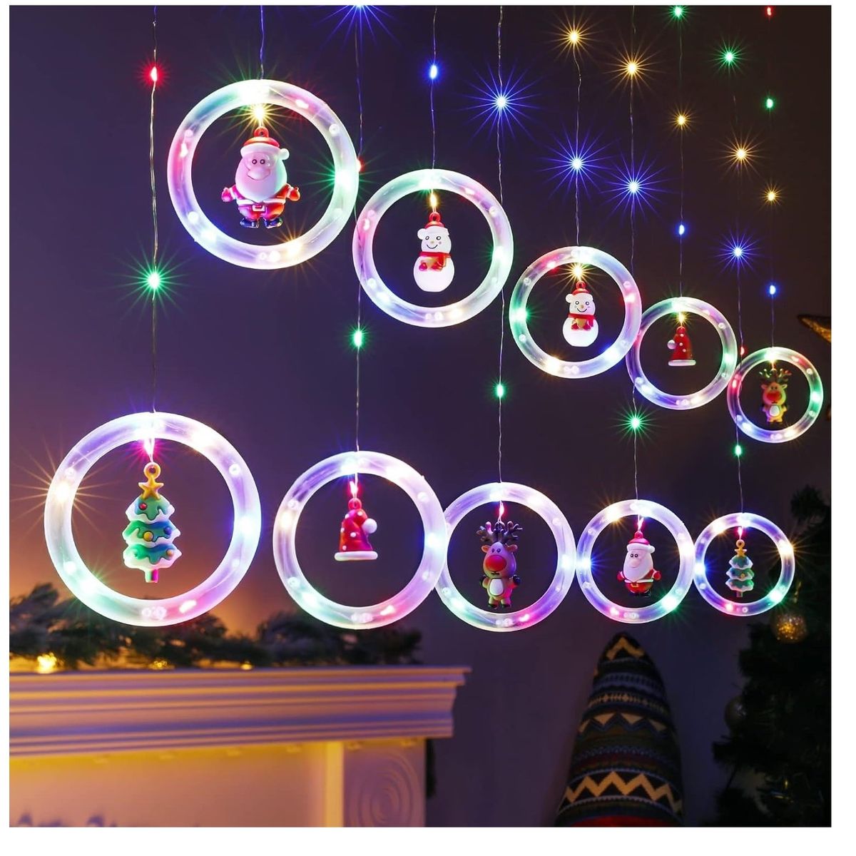 PASTELERIUSCL - Cascada Guirnaldas Navidad Luces Guirnalda Luces Navideñas