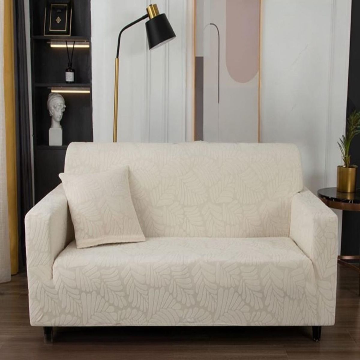 GENERICO - Funda Sofá 3 Cuerpos Texturizada Ajustable beige