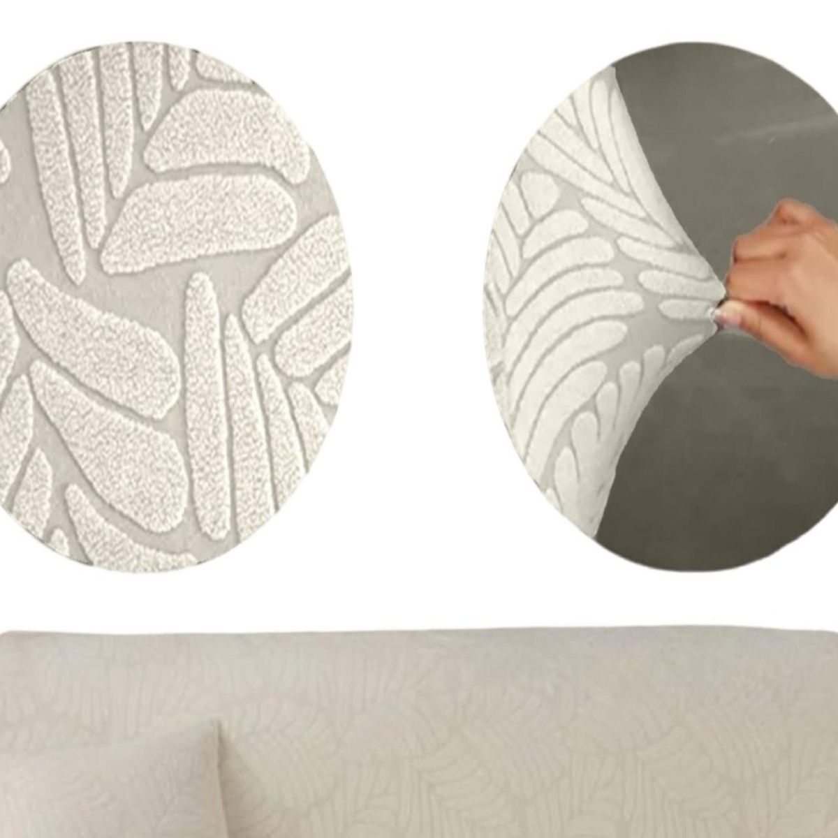 GENERICO - Funda Sofá 3 Cuerpos Texturizada Ajustable beige