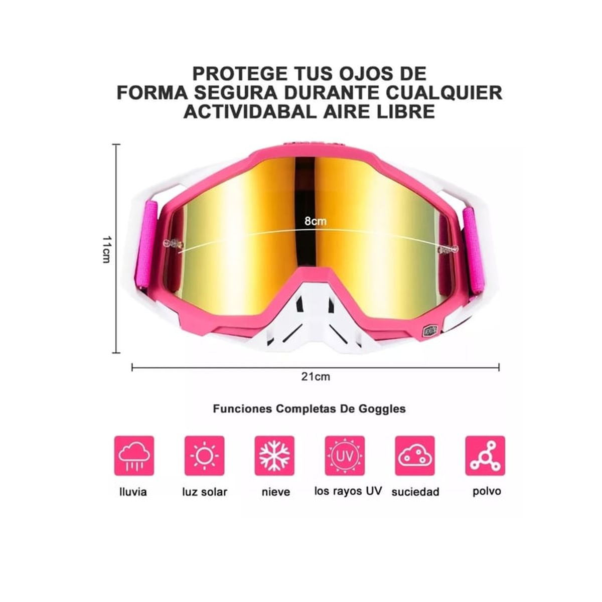 GENERICO - Antiparras Gafas Uv Motocross Scooter Moto Snowboard Norplat