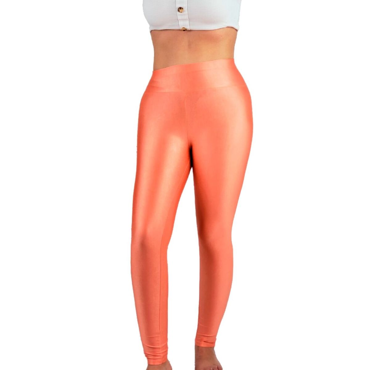 LIKE SHOP - Pack 2 Calza Lycra Brillante Dupont Mujer Tiro Alto Deportivo 548