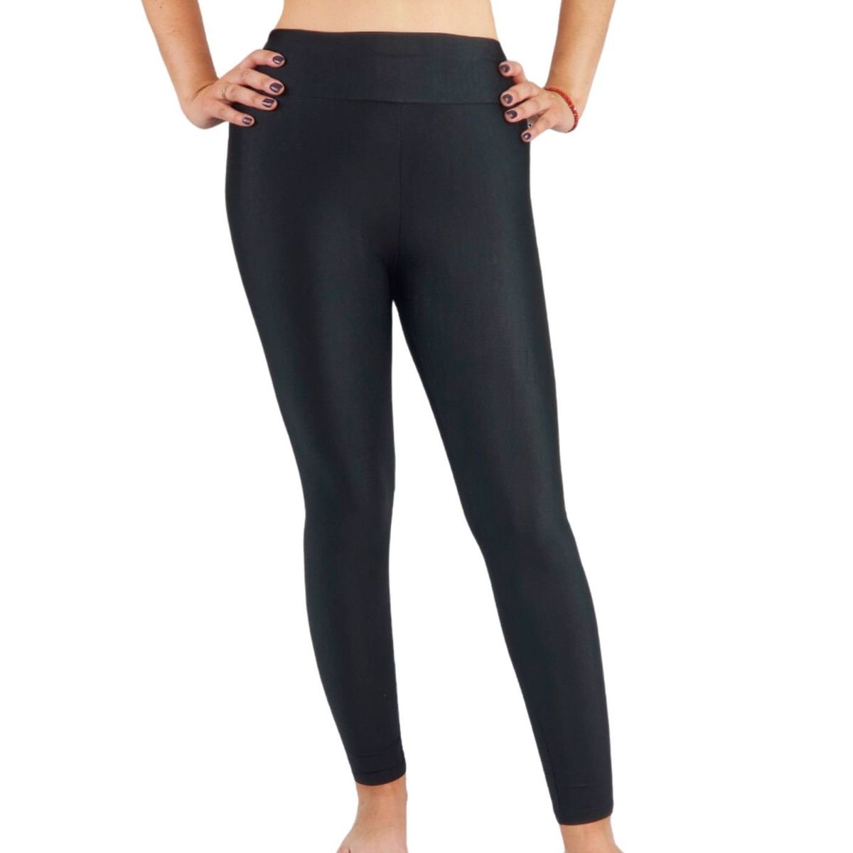 LIKE SHOP - Pack 2 Calza Lycra Brillante Dupont Mujer Tiro Alto Deportivo 548