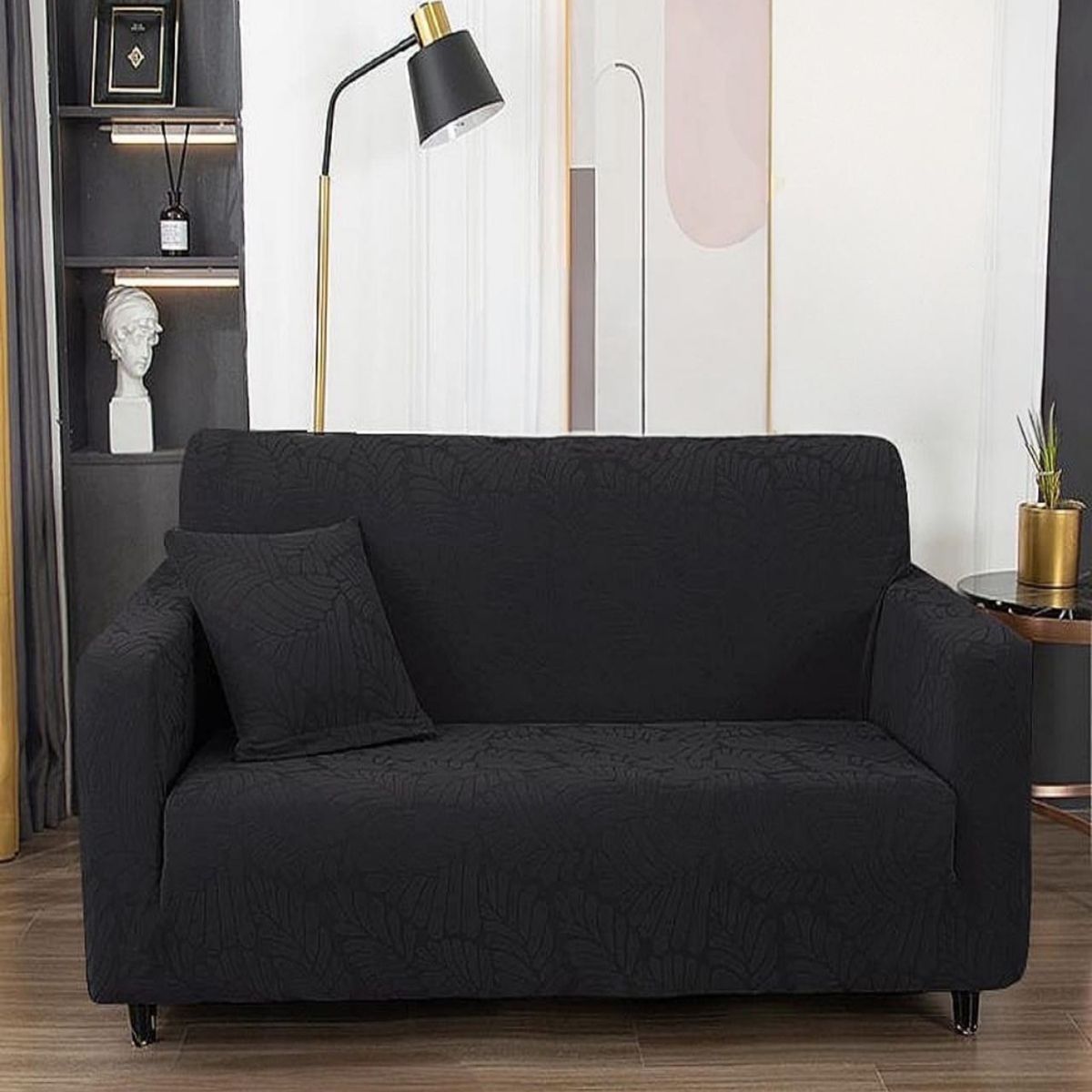 GENERICO - Funda Sofá 3 Cuerpos Texturizada Ajustable negro