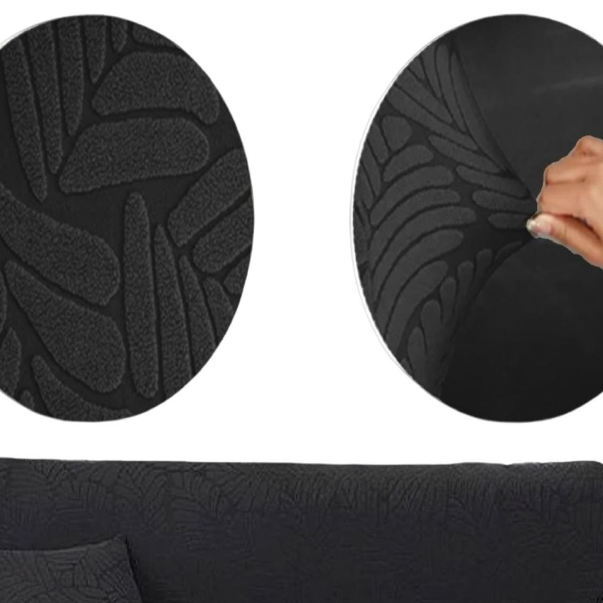 GENERICO - Funda Sofá 3 Cuerpos Texturizada Ajustable negro
