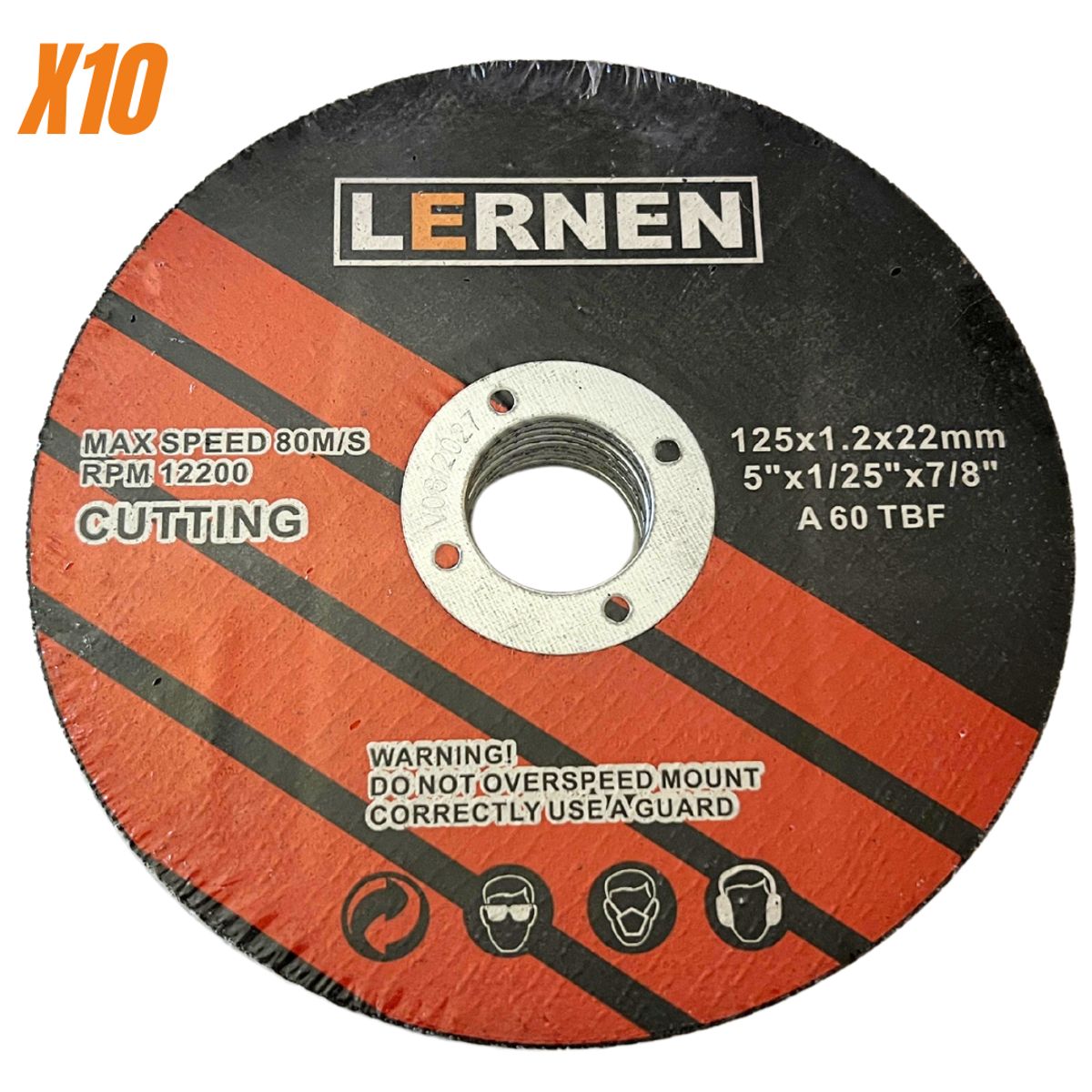 LERNEN - Discos de Corte para Metal X10 - 125×12x22mm
