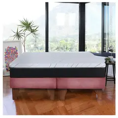 LATAM HOME - Cama Europea 2 Plazas Zen Pro 150x200 Cm Tela Palo Rosa