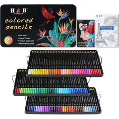 GENERICO - Lapices Colores 120 Arte Profesional Dibujo Caja Metalica