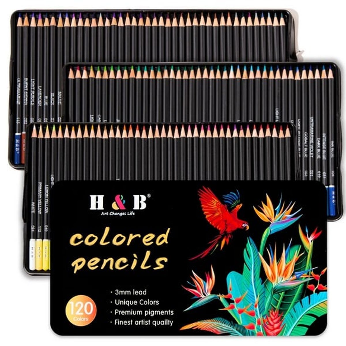 GENERICO - Lapices Colores 120 Arte Profesional Dibujo Caja Metalica