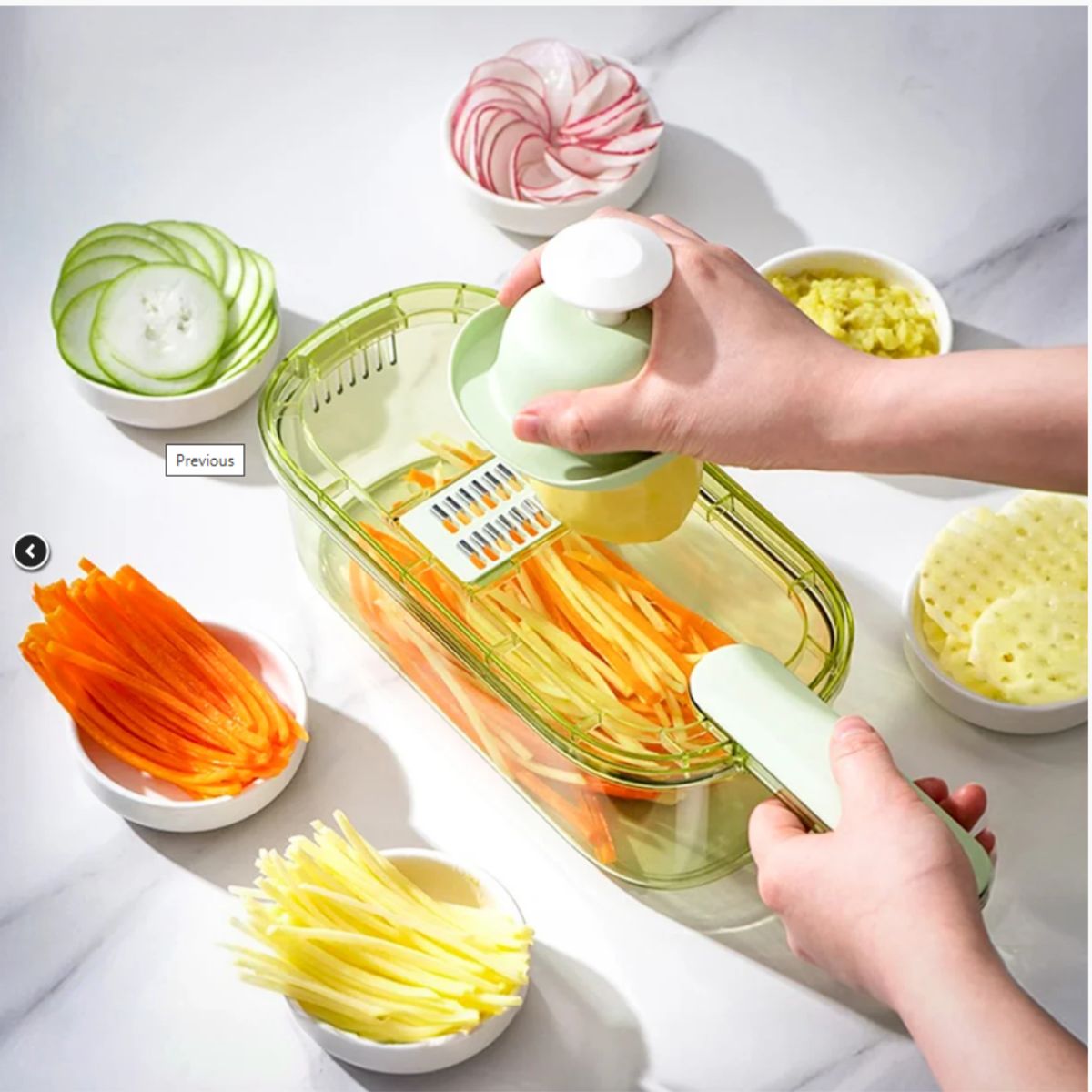 GENERICO - Cortador Rebanador 4 En 1 Verduras Multifuncional