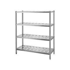 GENERICO - Estante 4 band perforadas Acero Inox 150x50x150
