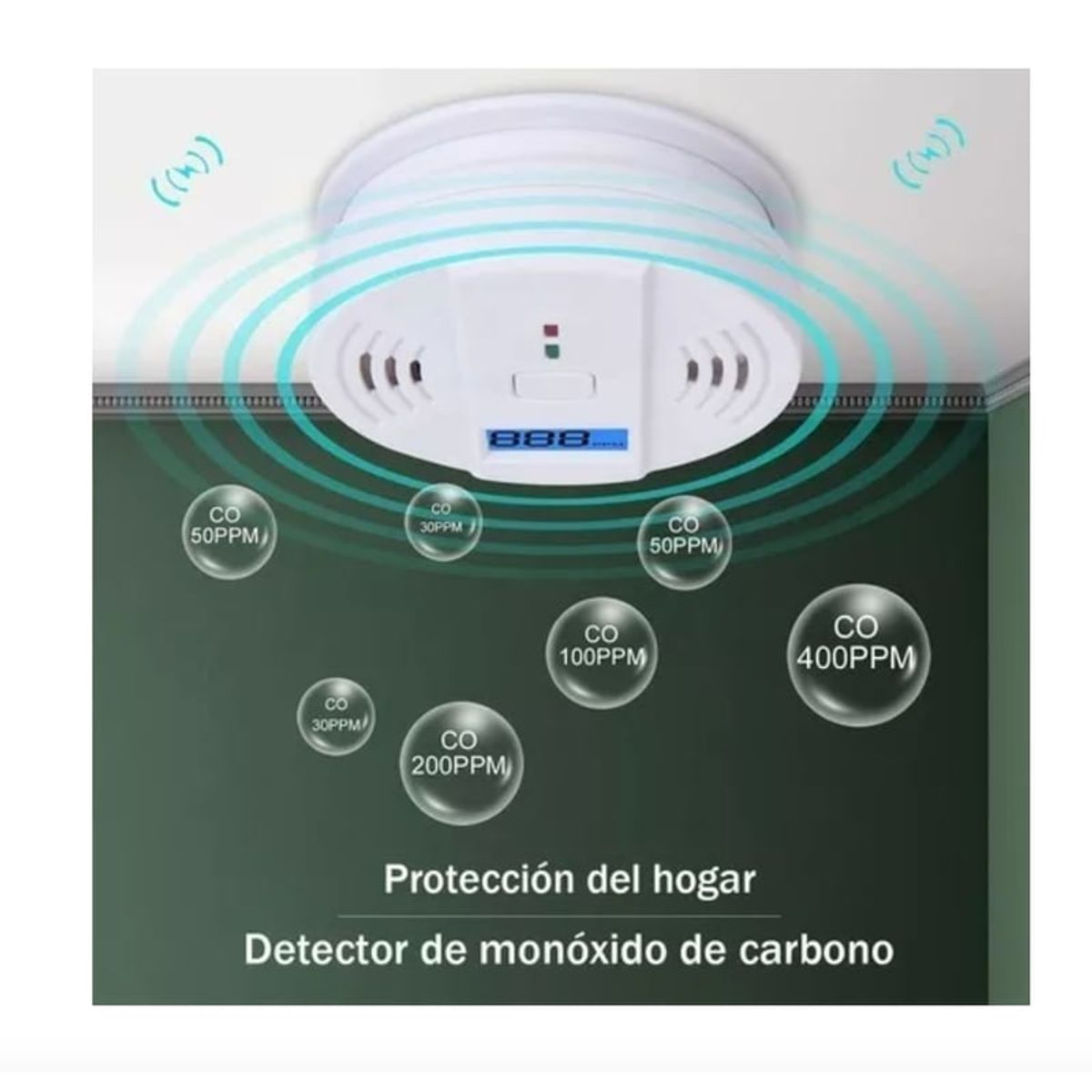 GENERICO - Detector De Gas Natural Humo Y Monoxido De Carbono Alarma