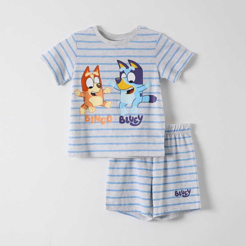 BLUEY - Pijama Corto Niño Bingo Gris Bluey