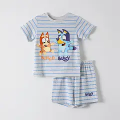 BLUEY - Pijama Corto Niño Bingo Gris