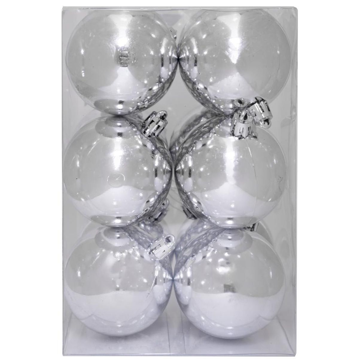 PROPLASTIC - Set de 12 esferas 6 cms color plata