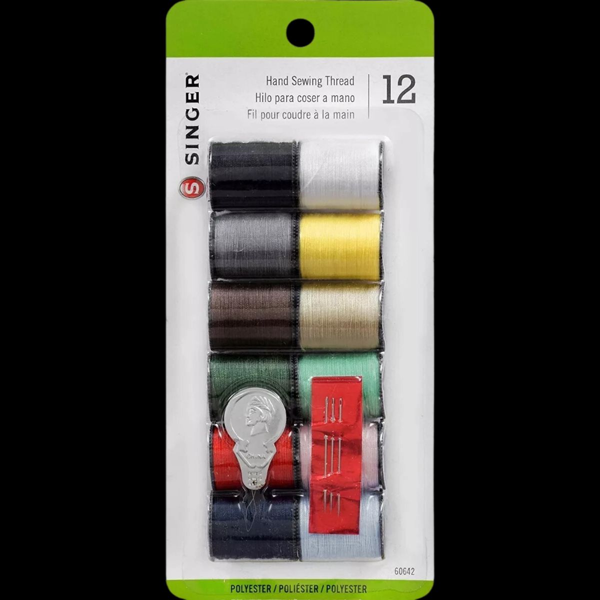 SINGER - Hilos coser Singer 12 hilos, 3 agujas y 1 enhebrador 60642