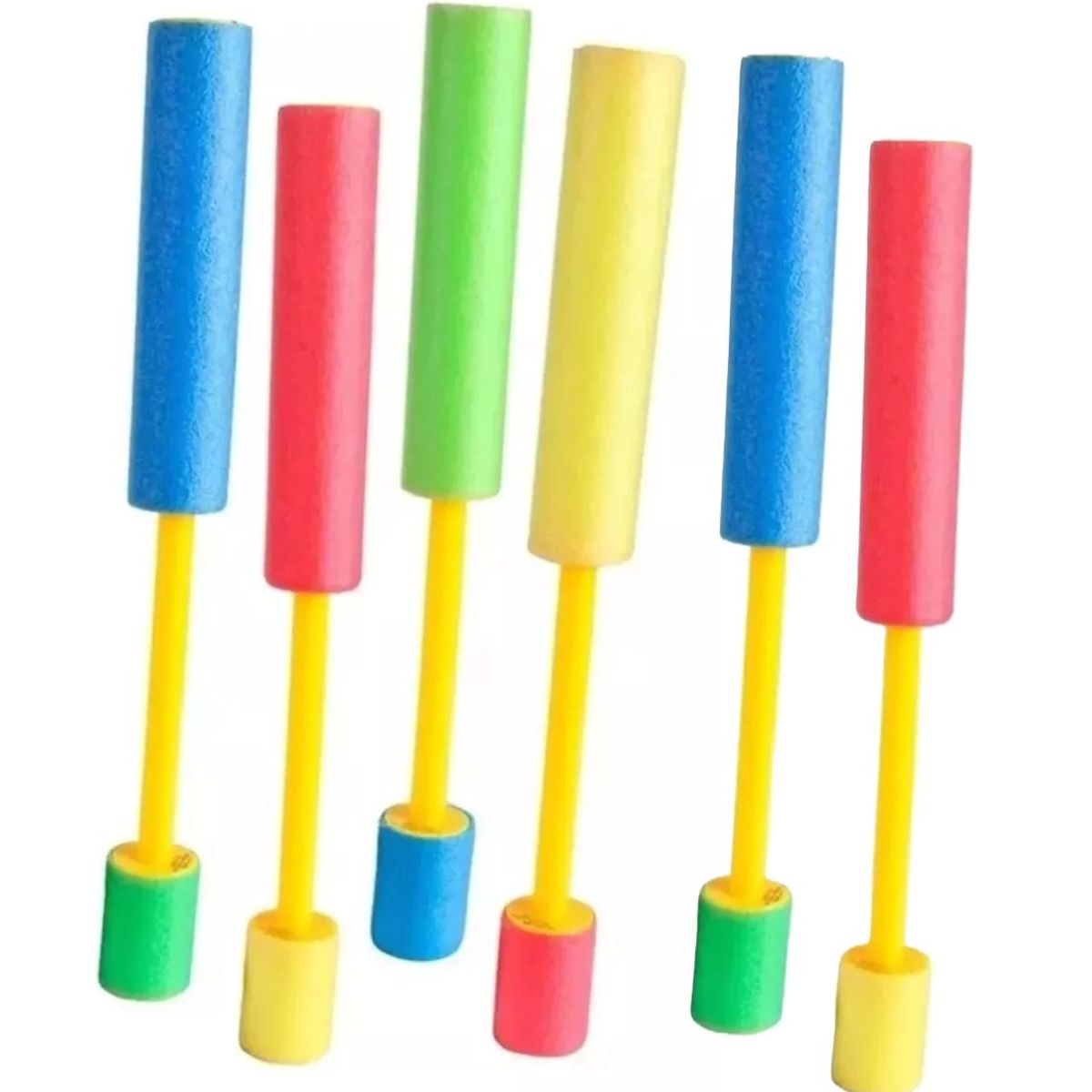 GENERICO - Set 6 Pistolas Lanza Agua Esponja Piscina Verano Juego 25cm