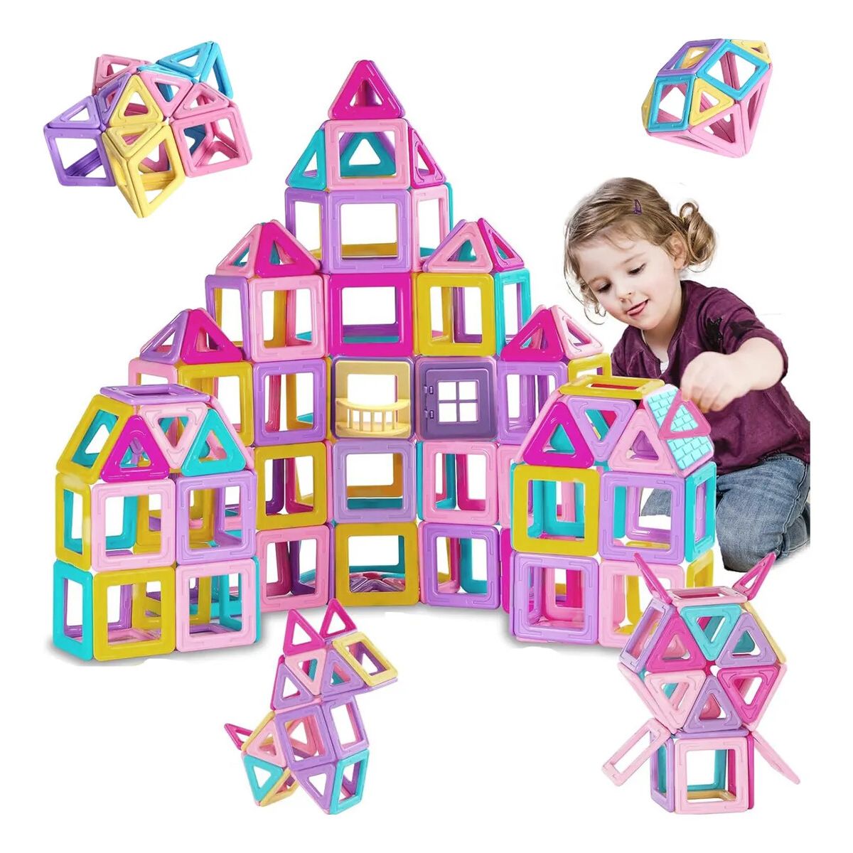 GENERICO - 58 Piece Bloques Magnéticos Construcción Juguetes Niños Imán